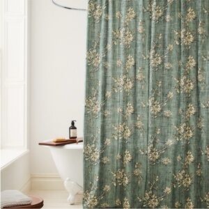 West Elm Shower Curtain Deco Blossom Botanical Green